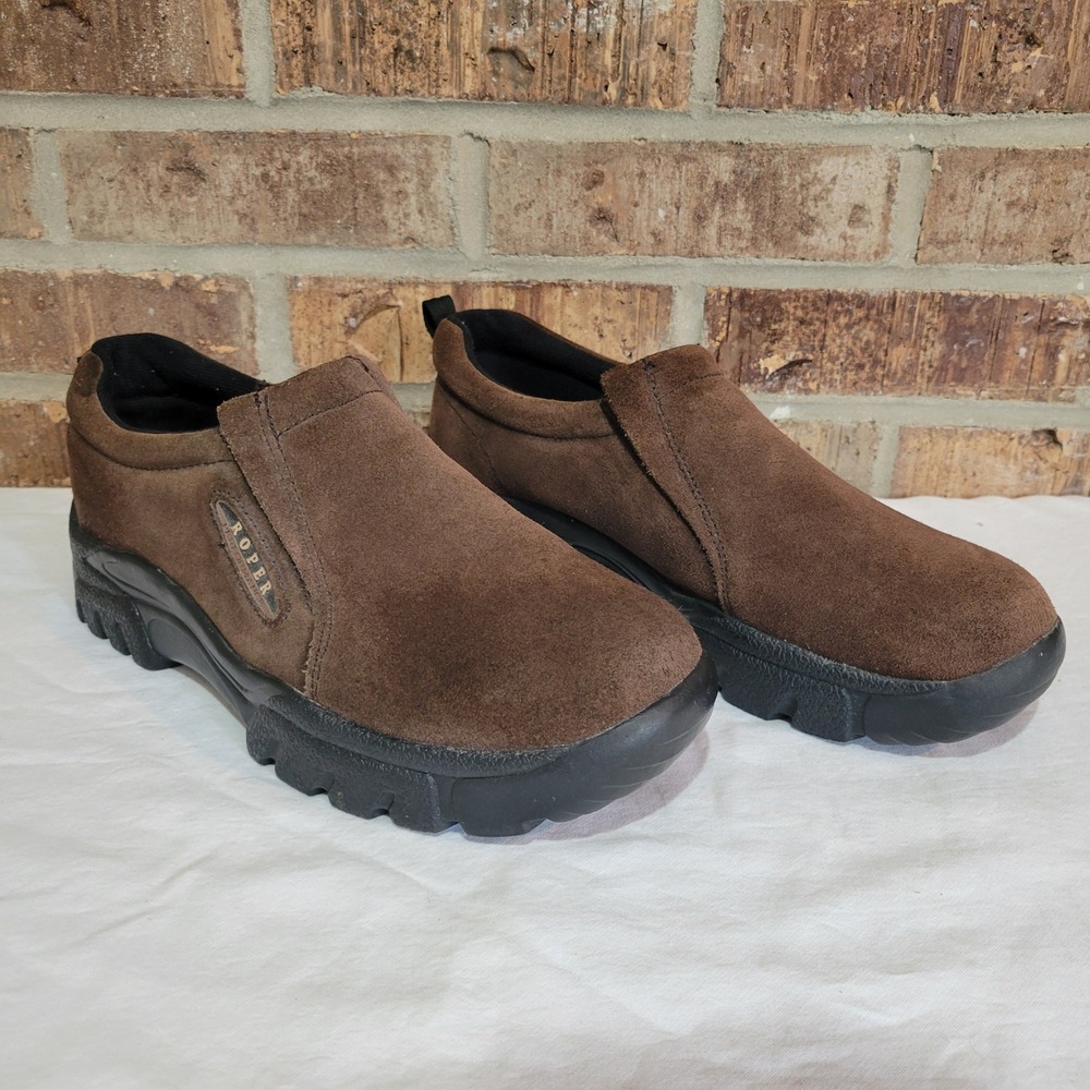 Roper Mens Brown Suede Slip On Casual Shoes Size 10